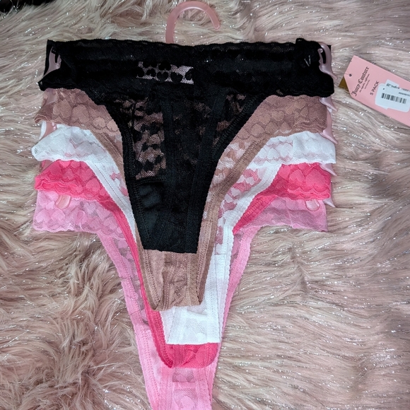 🆕 Juicy Couture Women's 5 Pk Lace Thongs - Picture 6 of 7